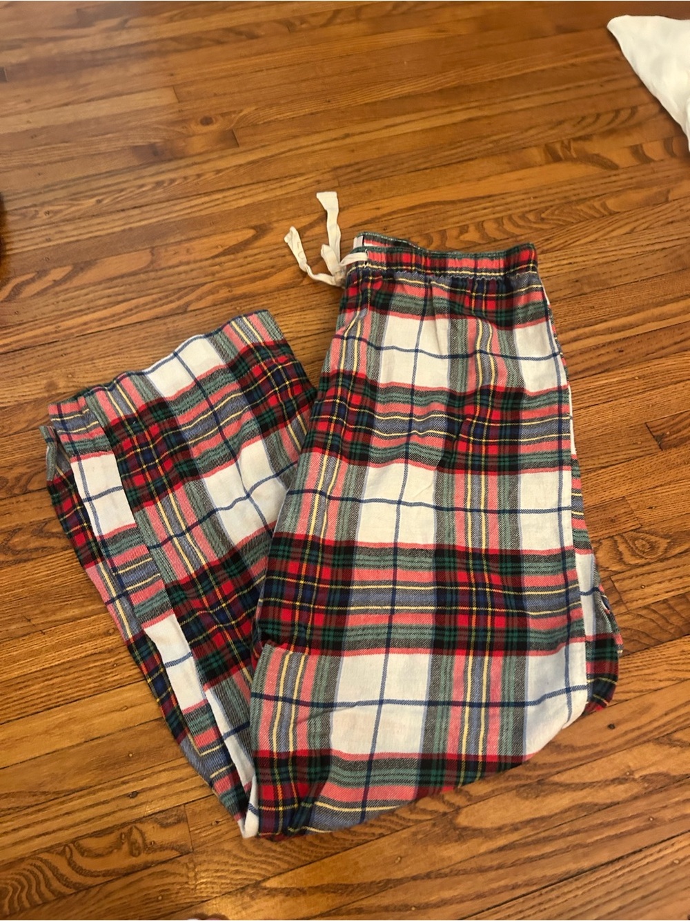 Plaid Flannel Lounge Pants in Red, Green & White